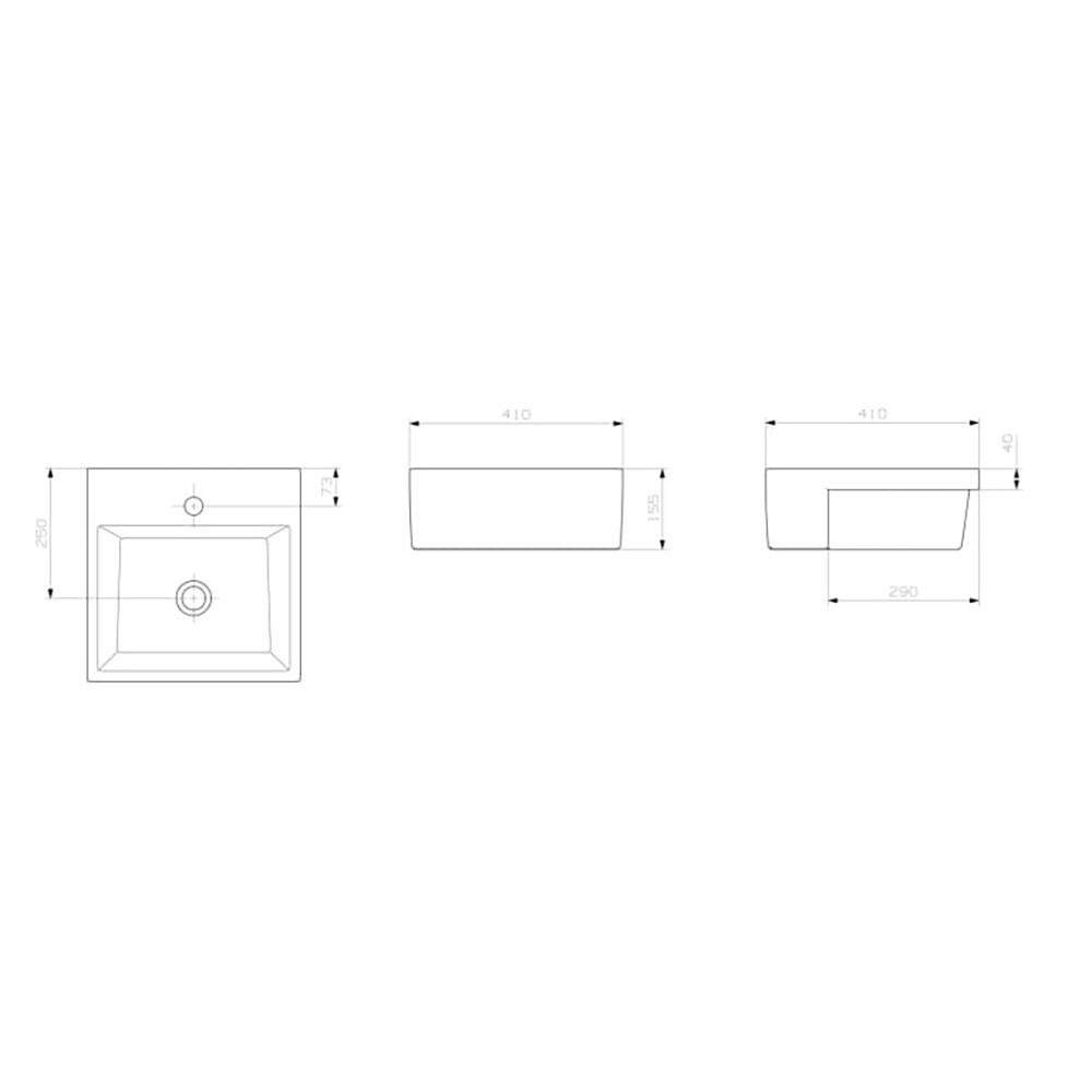BACHA DE SEMIEMPOTRAR MODELO BASIC Q2 41x41 CM COLOR BLANCO Bacha De Semiempotrar Modelo Basic Q2 41x41 Cm Color Blanco