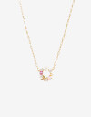 Cadena Corta con Dije Cubic zirconia Collar Floral Cubic Zirconia - Dorado