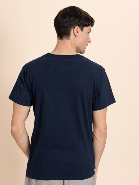 Camiseta con cuello redondo Azul Marino