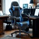 Silla gamer giratoria NEGRO Y AZUL
