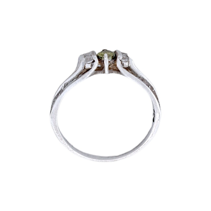 Anillo Halo-Plata 950-Piedra Zirconia verde y blanca-AN4162 conpiedra
