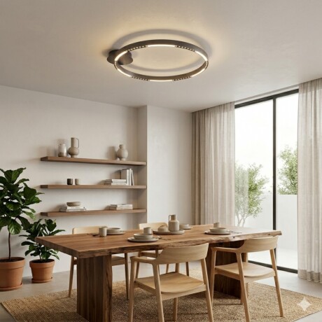 Plafón LED Diseño anillo multi luz negro, Dimerizable 32W 60CM Plafón LED Diseño anillo multi luz negro, Dimerizable 32W 60CM