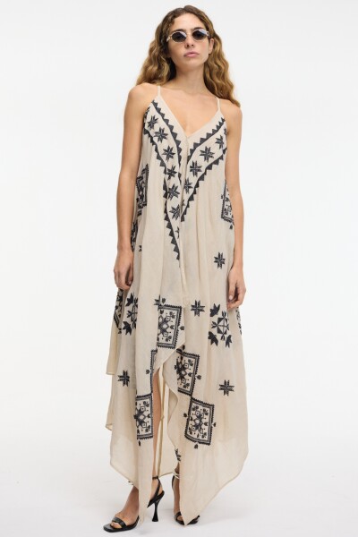 VESTIDO ASIMETRICO Beige