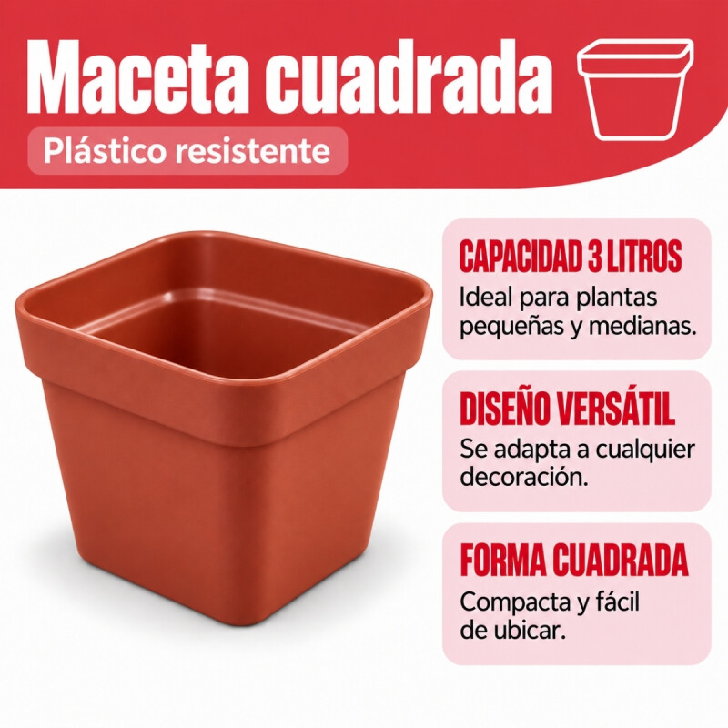 Maceta chica 7,5 lts TERRACOTA