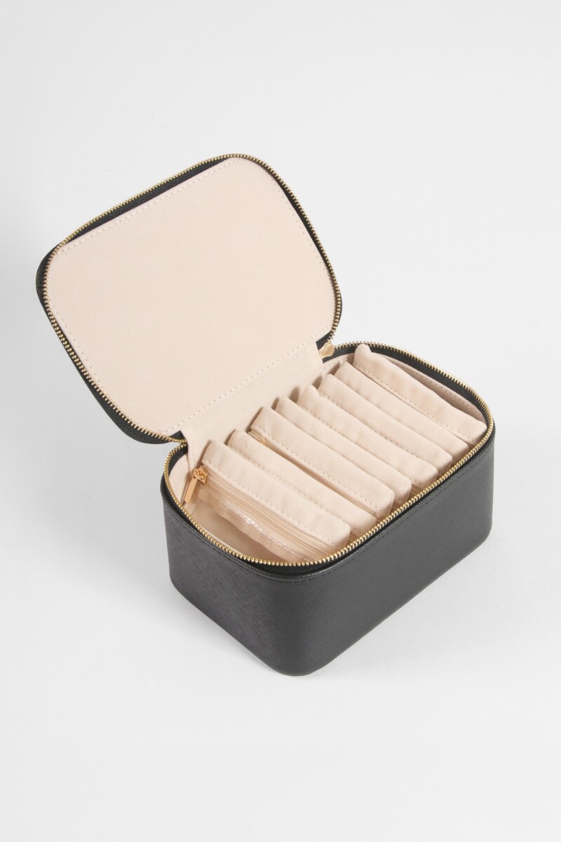 Alhajero organizador con 8 estuches removibles negro