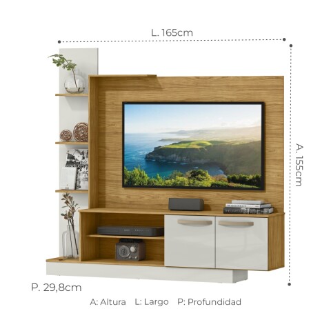 Rack para Tv 55" con estantes modular - MDP - Marrocos / Off white Rack para Tv 55" con estantes modular - MDP - Marrocos / Off white