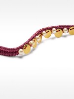 Pulsera Con Medallas Y Perlas De Agua Dulce - Plata De Ley 925 rosa