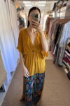 Vestido Manu de seda Tonos mostaza
