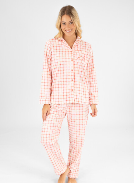 PIJAMA FLANNEL FLEECE PINK TILE ROSADO