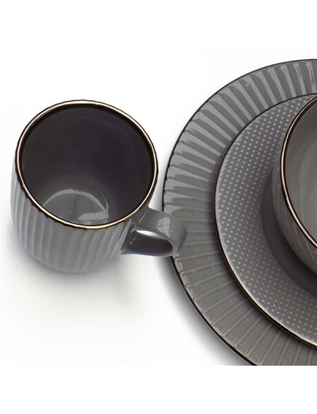 JUEGO DE VAJILLA 16PCS 27/22/14/355ML LINEAS BORDE METAL JUEGO DE VAJILLA 16PCS 27/22/14/355ML LINEAS BORDE METAL