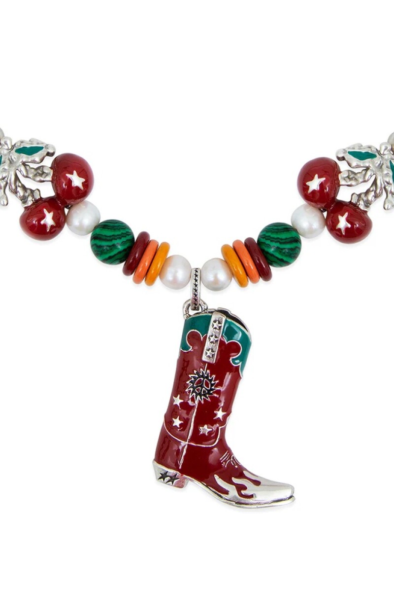 Summer Boot Necklace Plata