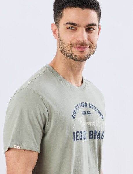 REMERA ESTAMPADA DE ALGODÓN Pistacho