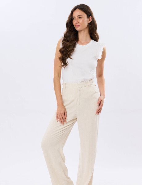 PANTALÓN DE LINO Arena