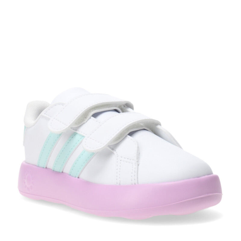 Championes de Niños Adidas Grand Court 2.0 Blanco - Verde Agua - Lila