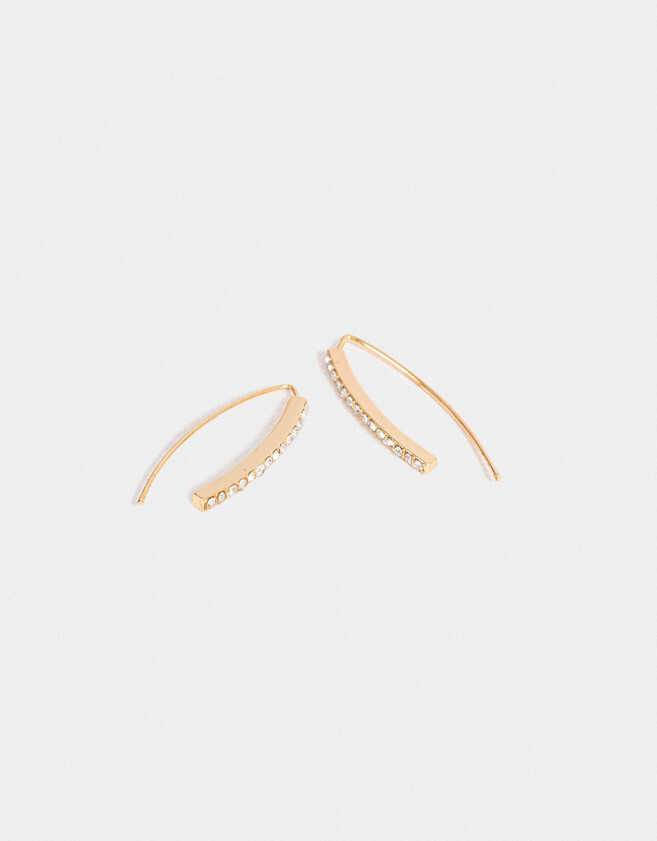 Aros Colgantes Largos Con strass Aros Colgantes Largos Con Strass - Dorado