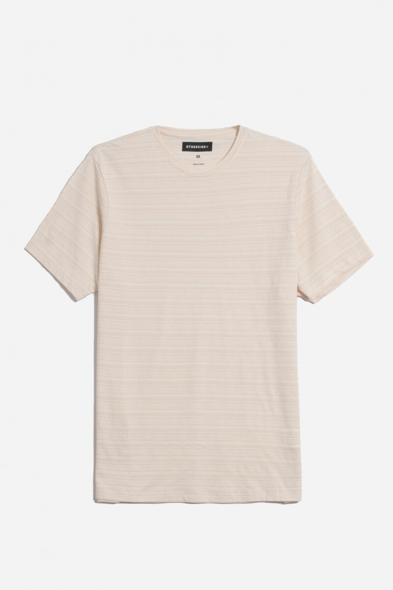 T-shirt con bordado y textura - Beige 