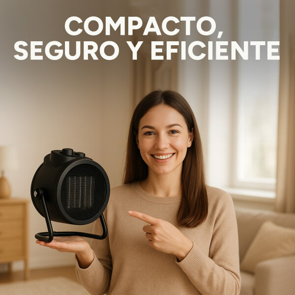 Caloventilador Cañon 2000W Eléctrico Potente 3 Modos Estufa Variante Color Negro