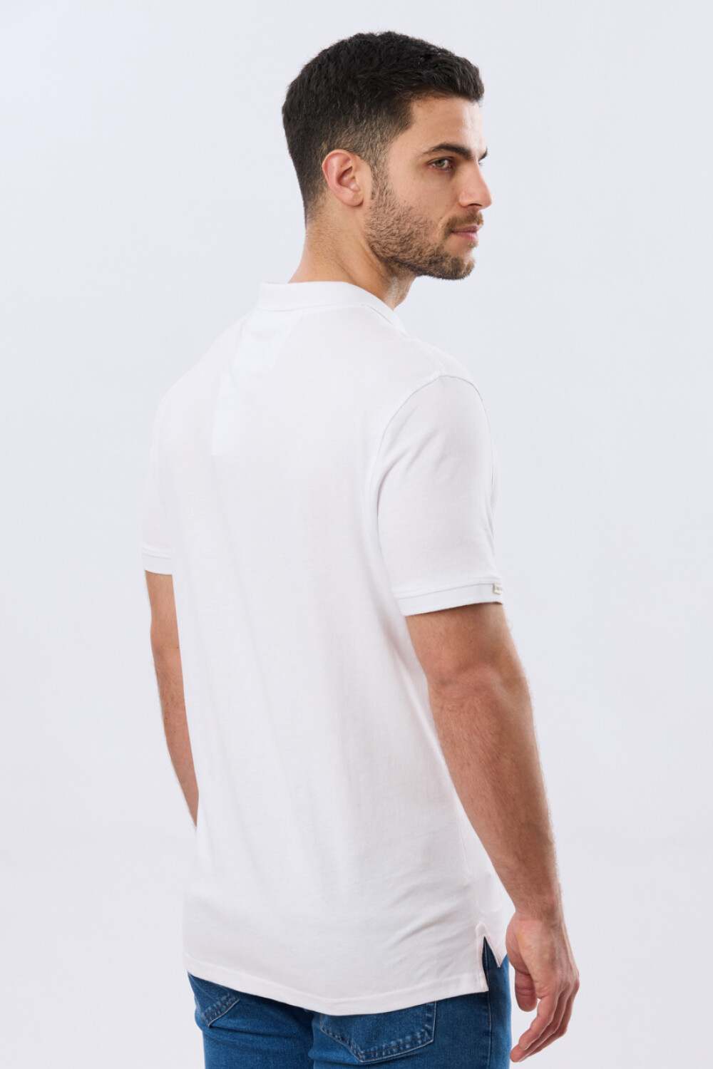 REMERA POLO LISA JERSEY Blanco