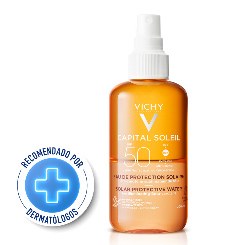 Protector Solar Vichy Cap. Soleil Eau Broncead. Spf50. 200ml Protector Solar Vichy Cap. Soleil Eau Broncead. Spf50. 200ml