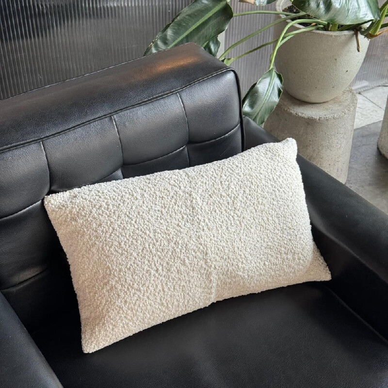Funda de almohadón Sherpa 30x50cm blanco