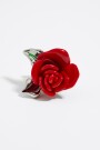 ANILLO RESINA ROJA HOJAS S Rojo
