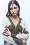 Cardigan rombos marrón