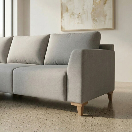 Rinconera Gino - Tela Microfibra - Chaise izquierdo TC1009 (Plata)