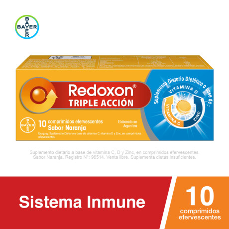 Redoxon Triple Acción x 10 Comprimidos Efervescentes Sabor Naranja Redoxon Triple Acción x 10 Comprimidos Efervescentes Sabor Naranja