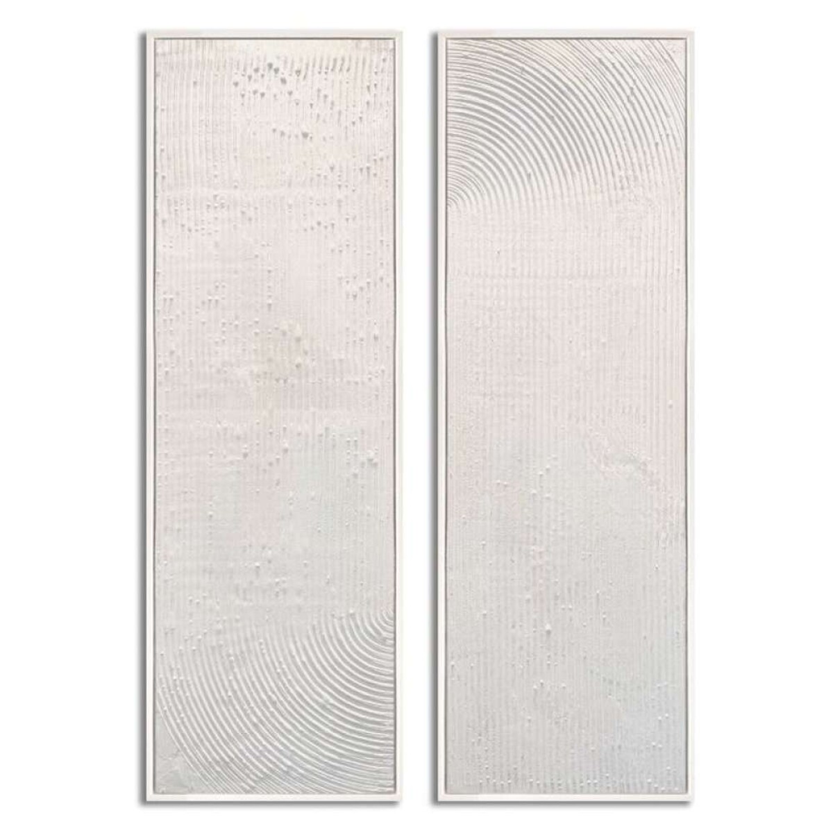 Set 2 Cuadros 40X120Cm Marco Pintura Lineas 