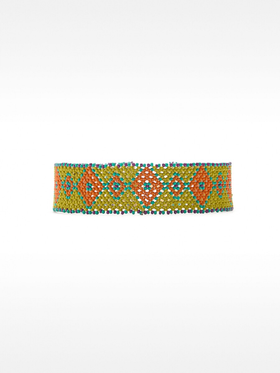Collar Choker Rombos Con Abalorios multicolor
