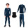 Conjunto Deportivo Camiseta termica Calza Niños X3 Azul