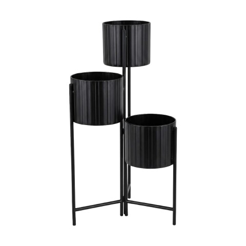 MACETERO METAL NEGRO TRIPLE Unica