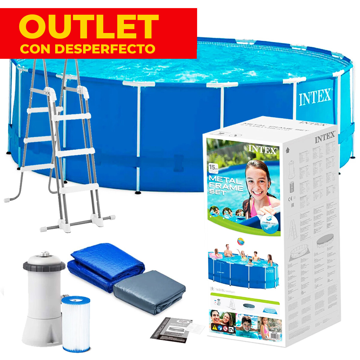 Piscina Intex Estructural 16805 L 457x122cm + Bomba - OUTLET 