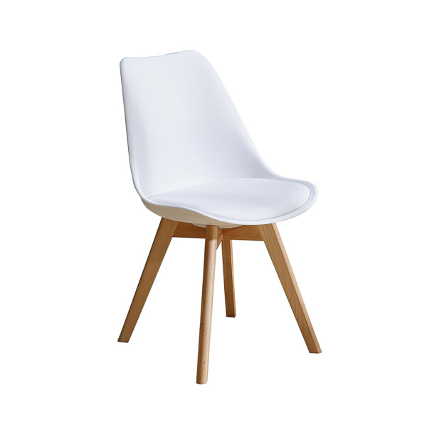 Silla Comedor Cocina Tulip Eames Acolchada Reforzada Premium Blanco 1