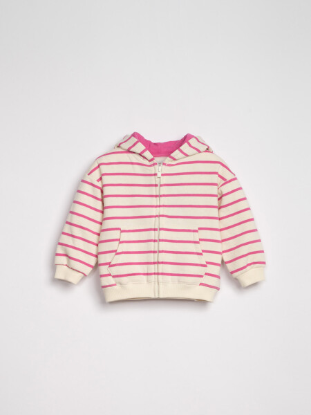 Campera Deportiva Estampa Rayas Fucsia