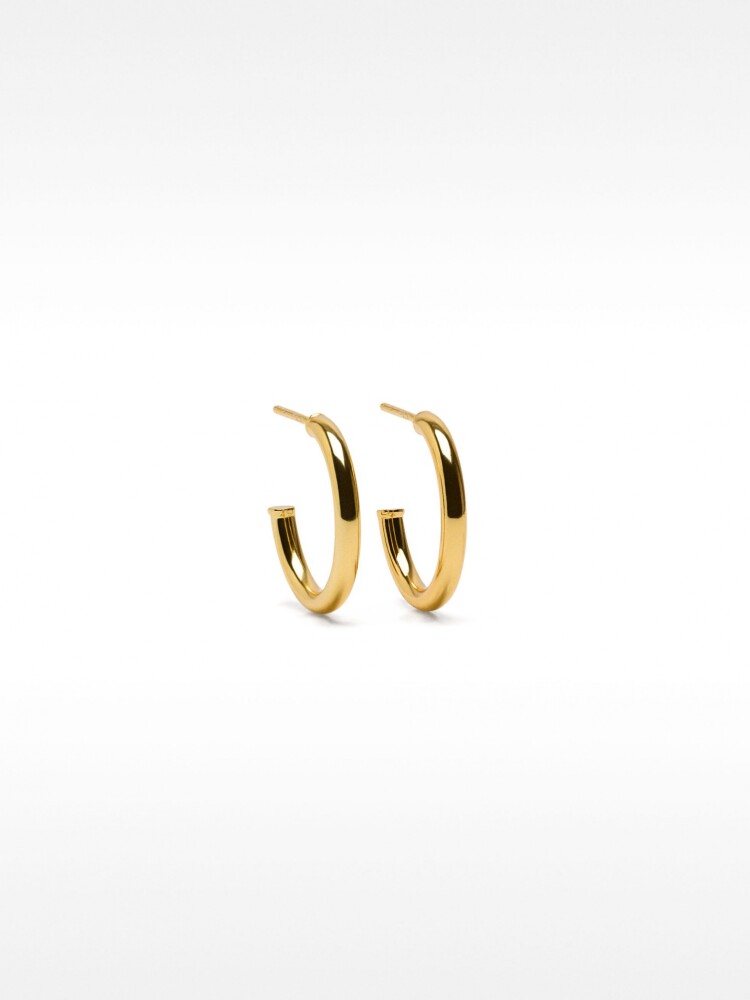 Aros Lisos - Plata De Ley 925 dorado