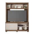 RACK "HOME THEATER CINNE" 1.6 - NOGUEIRA SAN REMO/OFF PERFECT Rack "home Theater Cinne" 1.6 - Nogueira San Remo/off Perfect