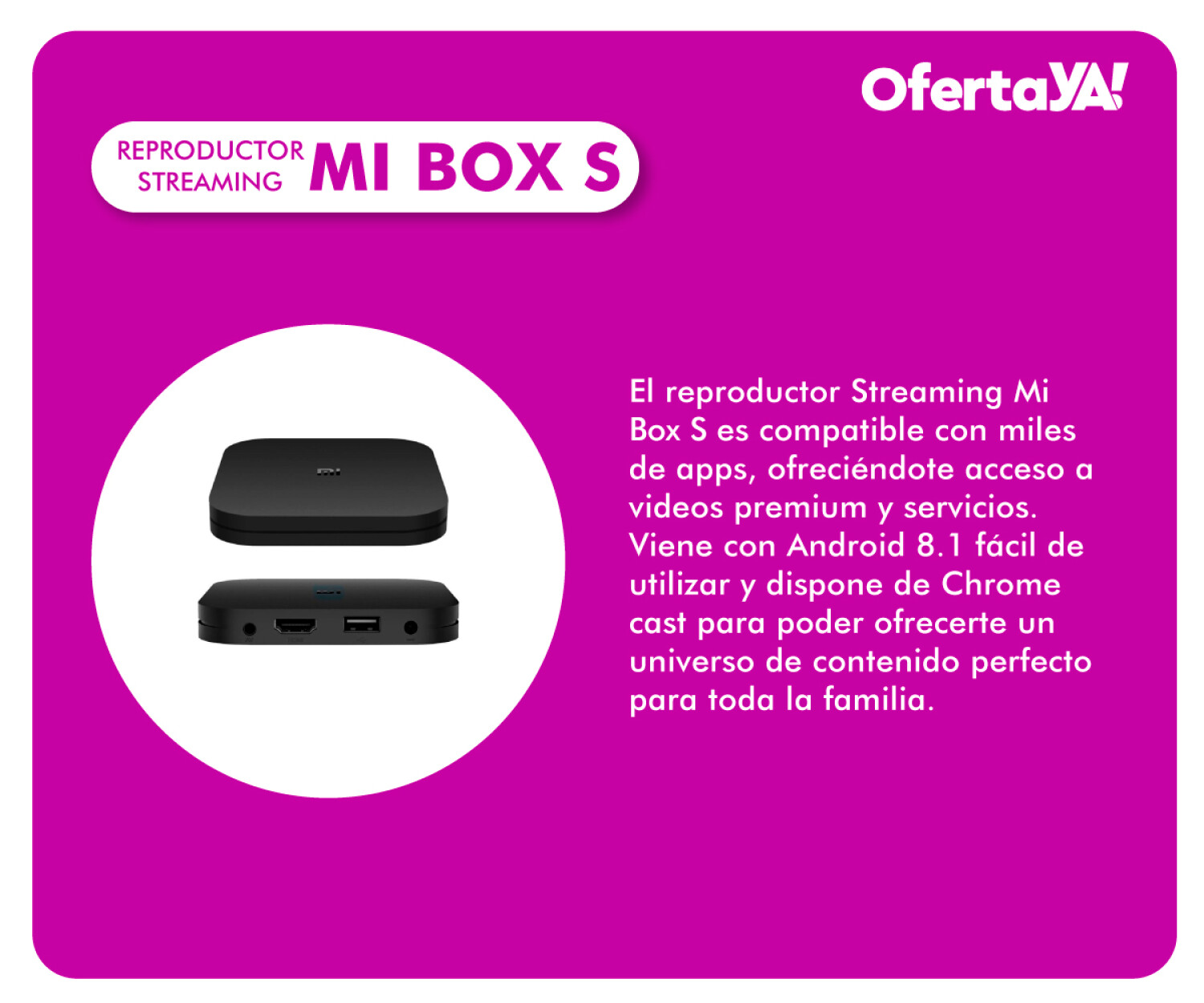 TV BOX XIAOMI Mi BOX S 4K Chromecast Integrado