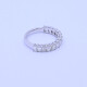 Anillo medio sin fin 18k blanco con 14 brillantes tallado esmeralda. Anillo medio sin fin 18k blanco con 14 brillantes tallado esmeralda.