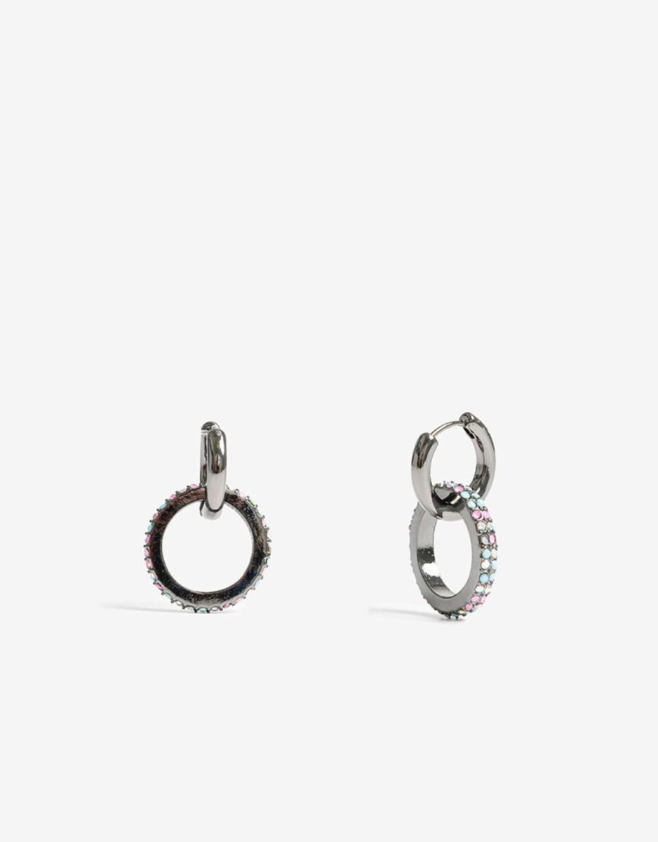 Aros Argollas Strass - Combinacion Multicolor 