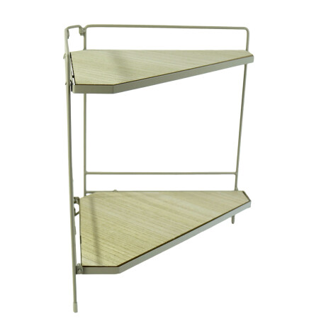 RACK ESQUINERO PLEGABLE METAL 41.3X29X34.5CM 2 ESTANTES MADERA RACK ESQUINERO PLEGABLE METAL 41.3X29X34.5CM 2 ESTANTES MADERA