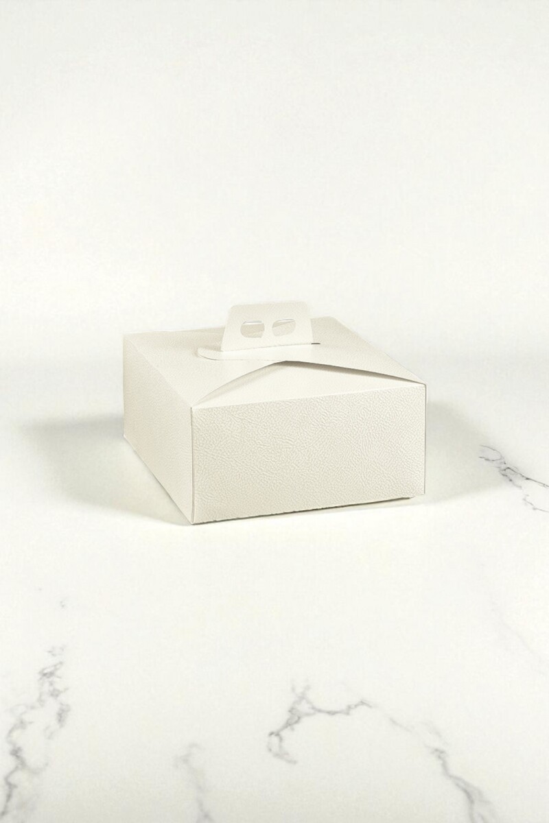 Caja torta 23x23x12 cm. - PELLE BIANCO 