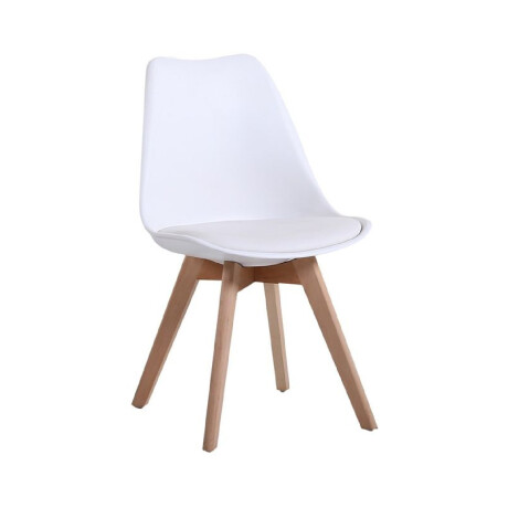 SILLA DE COMEDOR EAMES ACOLCHONADA Silla Eames Blanca con Asiento Acolchado