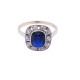 Anillo oro 18k antiguo con piedra de color y brillantes. Anillo oro 18k antiguo con piedra de color y brillantes.