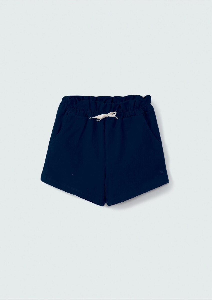 SHORT BÁSICO CON BORDADO - AZUL 