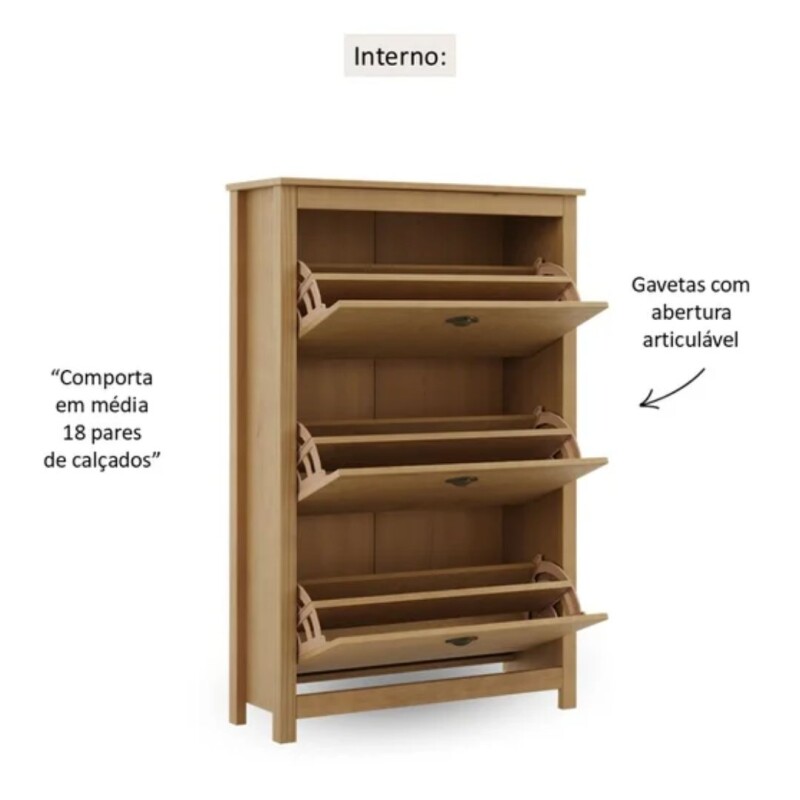 Zapatero 3 cajones Freijo línea Topacio Finestra Madera Maciza Zapatero 3 cajones Freijo línea Topacio Finestra Madera Maciza