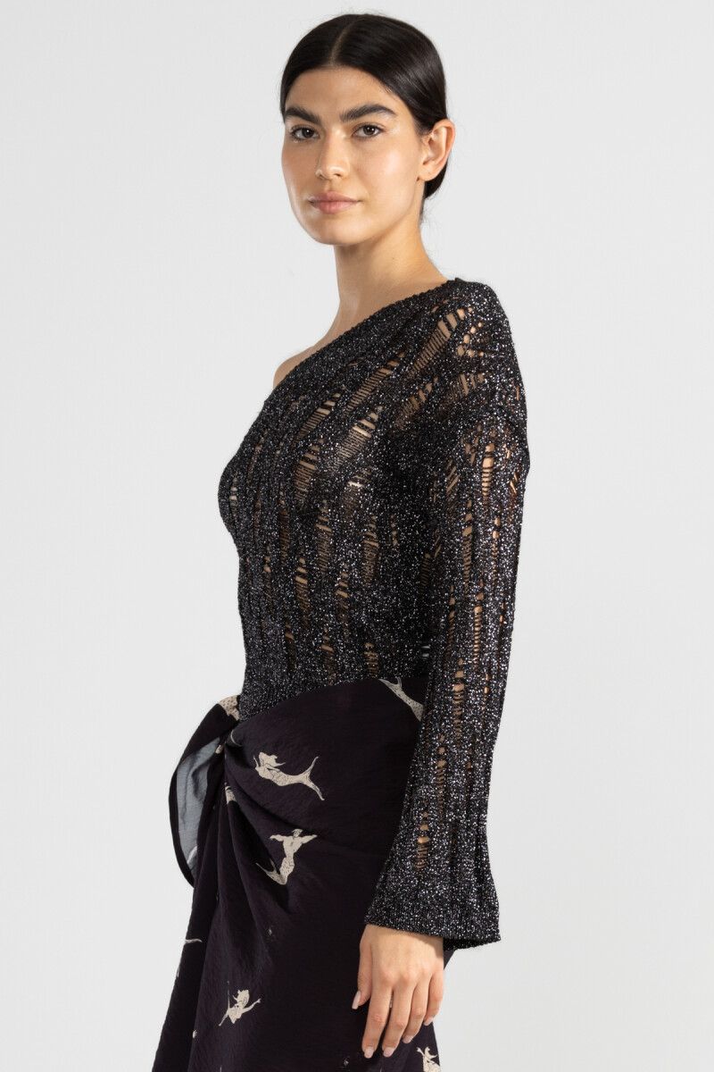 LARA KNIT TOP Negro