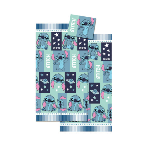 Juego Sábanas Infantil Stitch 1 Plaza 100% Microfibra MENTA
