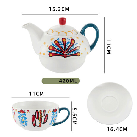 Juego De Té Floral Amarillo