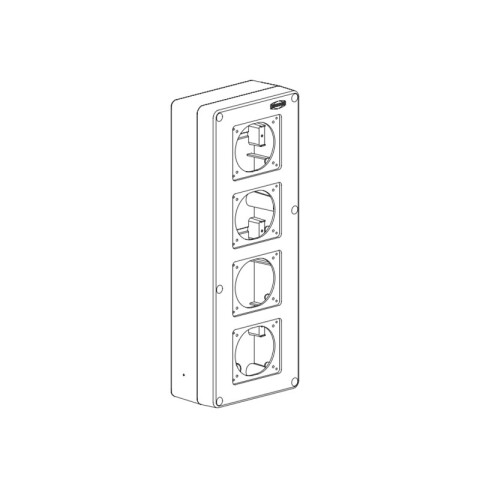 Caja para alojar 4 tomas industrilaes 17x44cm IP65 CO7318
